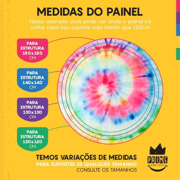 Painel Redondo 3D Tie DyeTecido Sublimado - Image 4