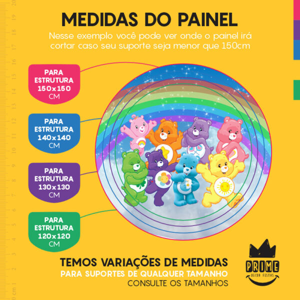 Painel Redondo 3D Ursinhos Carinhosos Tecido Sublimado - Image 4