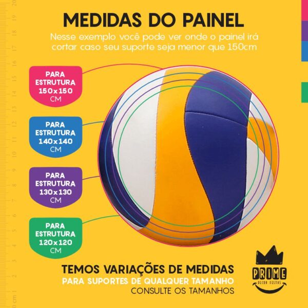 Painel Redondo 3D Vôlei Tecido Sublimado - Image 4