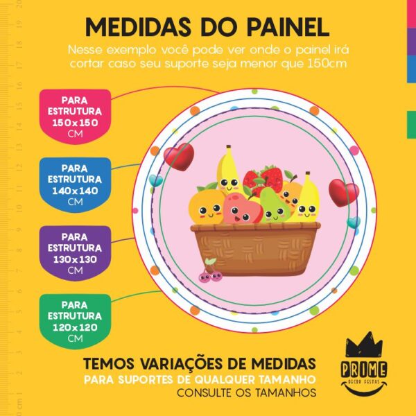 Painel Redondo 3D Frutinha Tecido Sublimado - Image 4