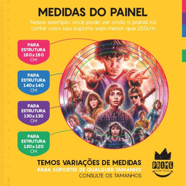 Painel Redondo 3D Stranger Things Tecido Sublimado - Image 4