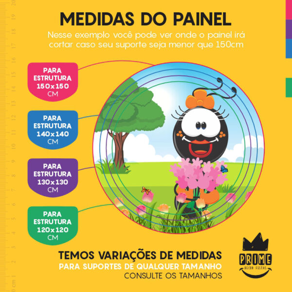 Painel Redondo 3D Smilinguido Tecido Sublimado 1,50m x 1,50m - Image 4