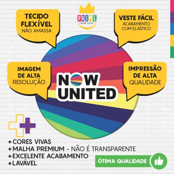 Trio Capa Cilindro + Painel Redondo 3D Now United 1,50m Veste Fácil - Image 3