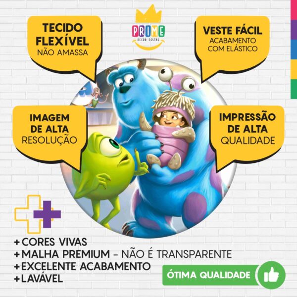 Trio Capa Cilindro + Painel Redondo 3D Monstros Sa 1,50m Veste Fácil - Image 3