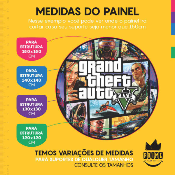 Trio Capa Cilindro + Painel Redondo 3D Gta 1,50m Veste Fácil - Image 4