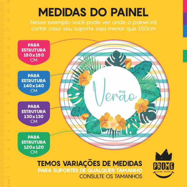 Trio Capa Cilindro + Painel Redondo 3D Verão 1,50m Veste Fácil - Image 4
