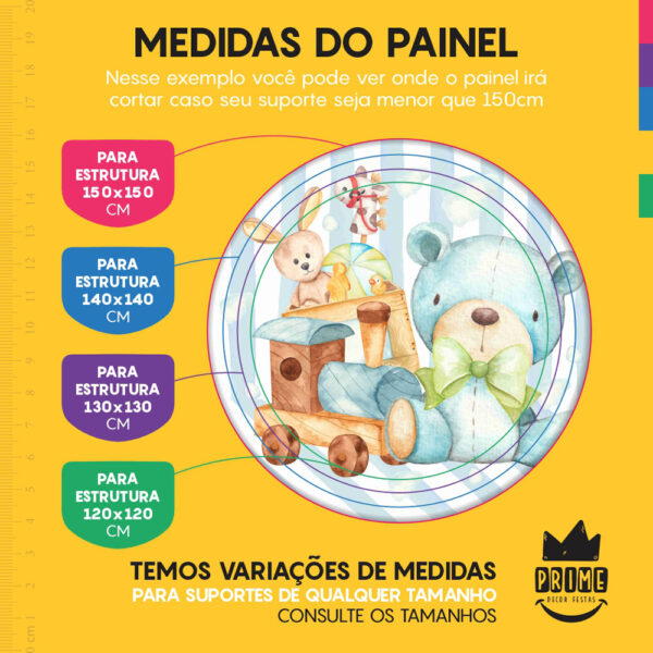 Trio Capa Cilindro + Painel Redondo 3D Brinquedos 1,50m Veste Fácil - Image 4
