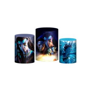Trio Capa Cilindro Avatar 3d Em Tecido Com Elástico