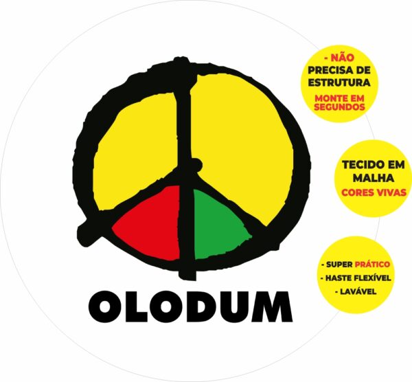 Painel Redondo 3D Olodum Abre Fácil Em Tecido