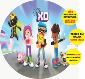 Painel Redondo 3D Pk Xd Abre Fácil Em Tecido