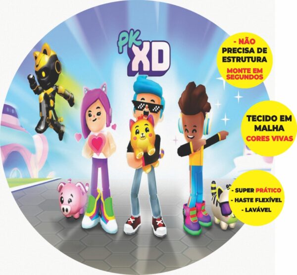 Painel Redondo 3D Pk Xd Abre Fácil Em Tecido