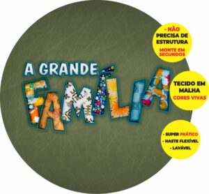 Painel Redondo 3D A Grande Família Abre Fácil Em Tecido