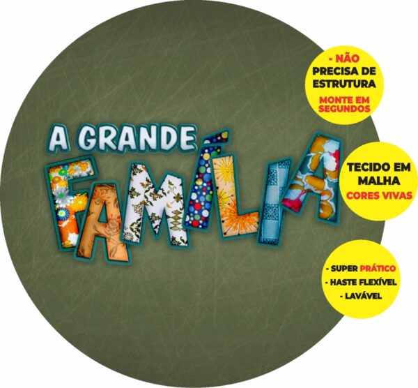 Painel Redondo 3D A Grande Família Abre Fácil Em Tecido