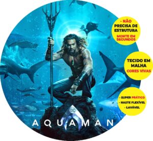 Painel Redondo 3D Aquamen Abre Fácil Em Tecido