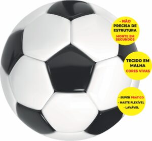 Painel Redondo 3D Bola de Futebol Abre Fácil Em Tecido