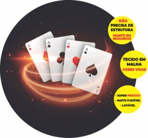 Painel Redondo 3D Baralho Abre Fácil Em Tecido