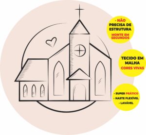 Painel Redondo 3D Casamento Abre Fácil Em Tecido