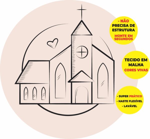 Painel Redondo 3D Casamento Abre Fácil Em Tecido