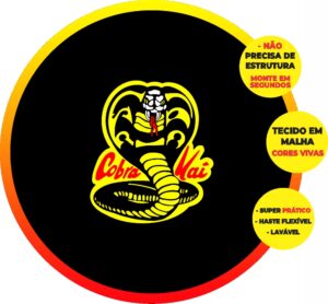 Painel Redondo 3D Cobra Kai Abre Fácil Em Tecido