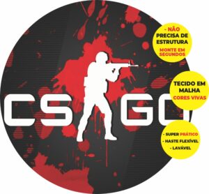 Painel Redondo 3D Csgo Abre Fácil Em Tecido