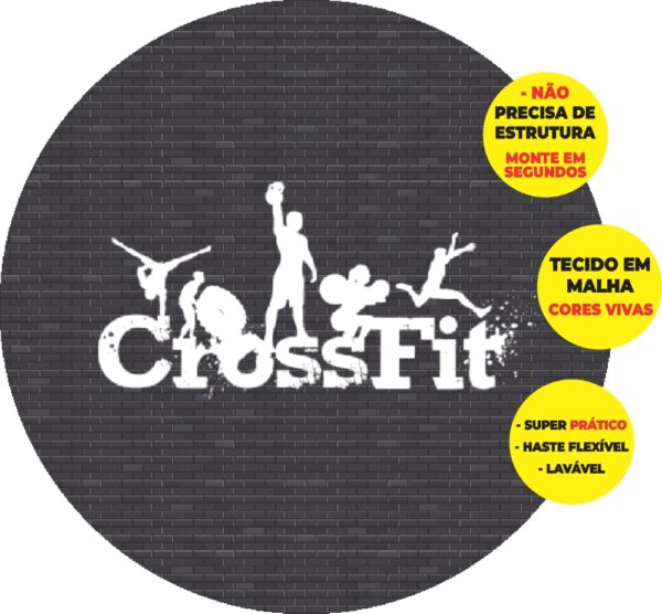 Painel Redondo 3D Crossfit Abre Fácil Em Tecido