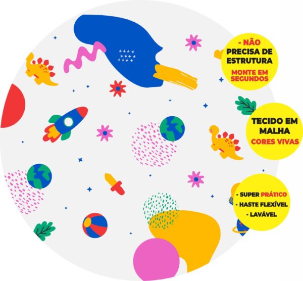 Painel Redondo 3D Infantil Abre Fácil Em Tecido