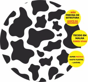 Painel Redondo 3D Malha Vaquinha Abre Fácil Em Tecido