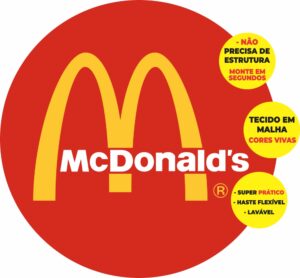 Painel Redondo 3D Mc Donald´s Abre Fácil Em Tecido