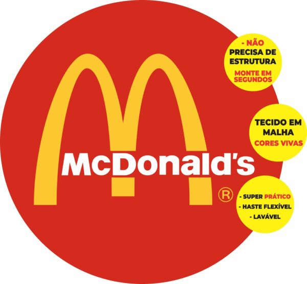 Painel Redondo 3D Mc Donald´s Abre Fácil Em Tecido