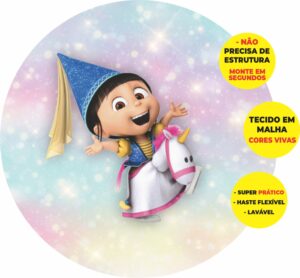 Painel Redondo 3D Agnes Abre Fácil Em Tecido