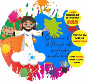Painel Redondo 3D O Maior Pintor Do Mundo Abre Fácil Em Tecido