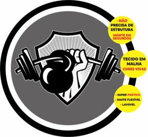 Painel Redondo 3D Musculação Abre Fácil Em Tecido