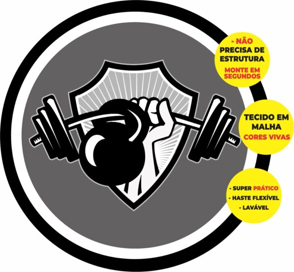 Painel Redondo 3D Musculação Abre Fácil Em Tecido
