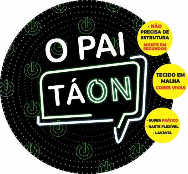 Painel Redondo 3D O Pai Ta On Abre Fácil Em Tecido