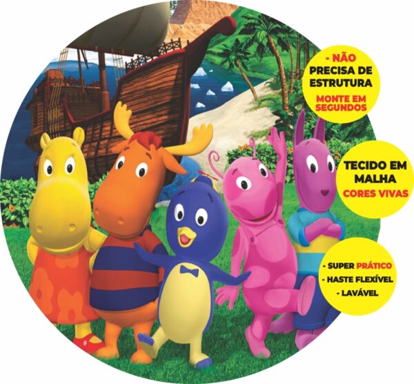 Painel Redondo 3D Os Backyardigans Abre Fácil Em Tecido