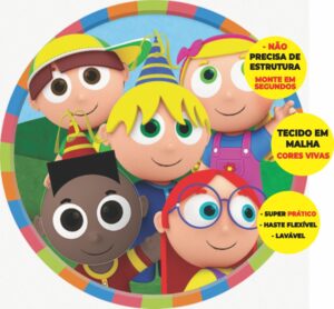 Painel Redondo 3D Pequerruchos Abre Fácil Em Tecido