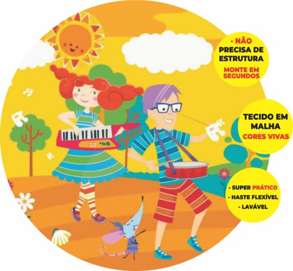 Painel Redondo 3D Palavra Cantada Abre Fácil Em Tecido