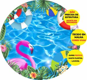 Painel Redondo 3D Poll Party Abre Fácil Em Tecido