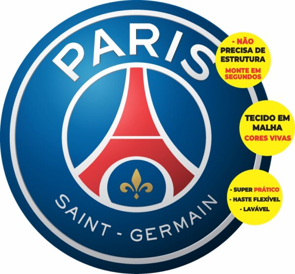Painel Redondo 3D Psg Abre Fácil Em Tecido