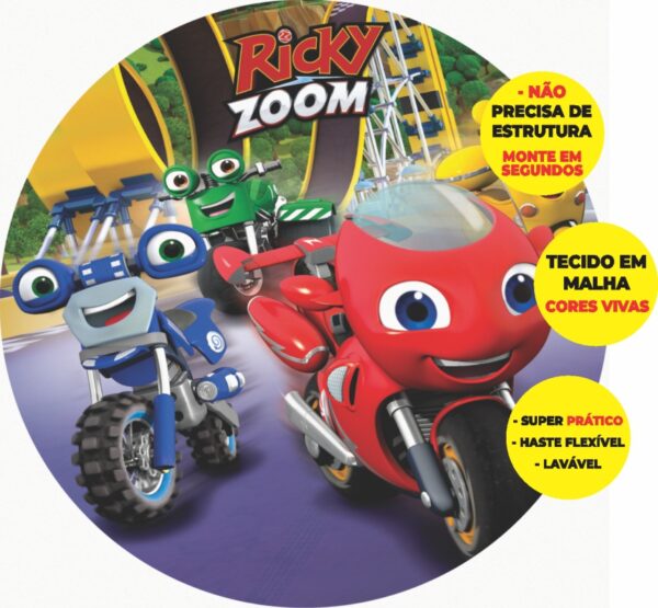 Painel Redondo 3D Rick Zoom Abre Fácil Em Tecido