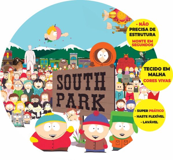 Painel Redondo 3D South Park Abre Fácil Em Tecido