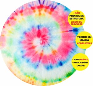 Painel Redondo 3D Tie Dye Abre Fácil Em Tecido