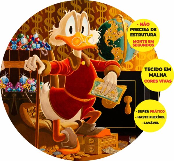 Painel Redondo 3D Tio Patinhas Abre Fácil Em Tecido