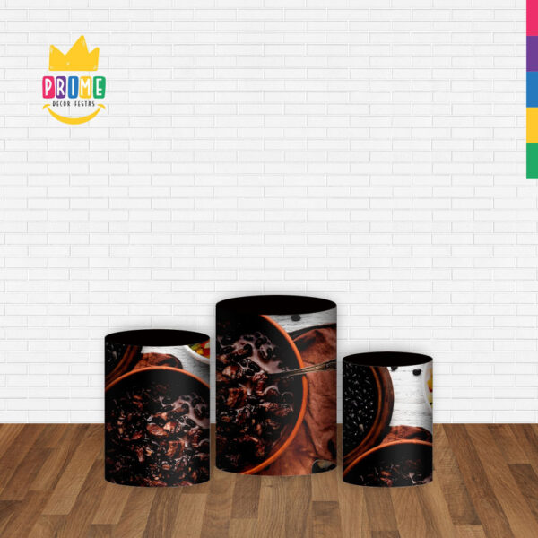 Trio Capa Cilindro Feijoada 3D Em Tecido Com Elástico - Image 2