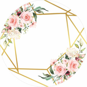 Painel Redondo 3D Floral Tecido Sublimado