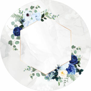 Painel Redondo 3D Floral Tecido Sublimado