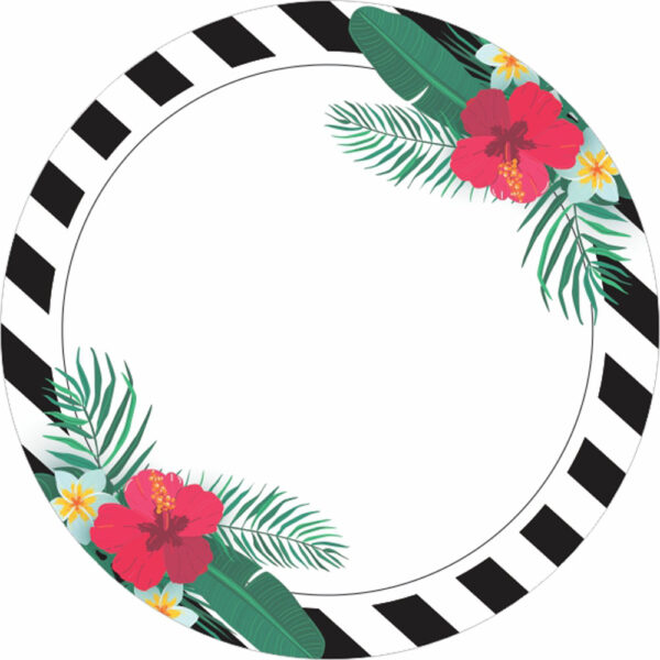 Painel Redondo 3D Floral Tecido Sublimado