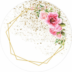 Painel Redondo 3D Floral Tecido Sublimado