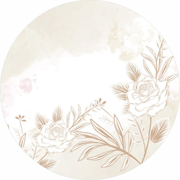 Painel Redondo 3D Floral Tecido Sublimado