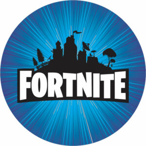 Painel Redondo 3D Fortnite Azul Tecido Sublimado